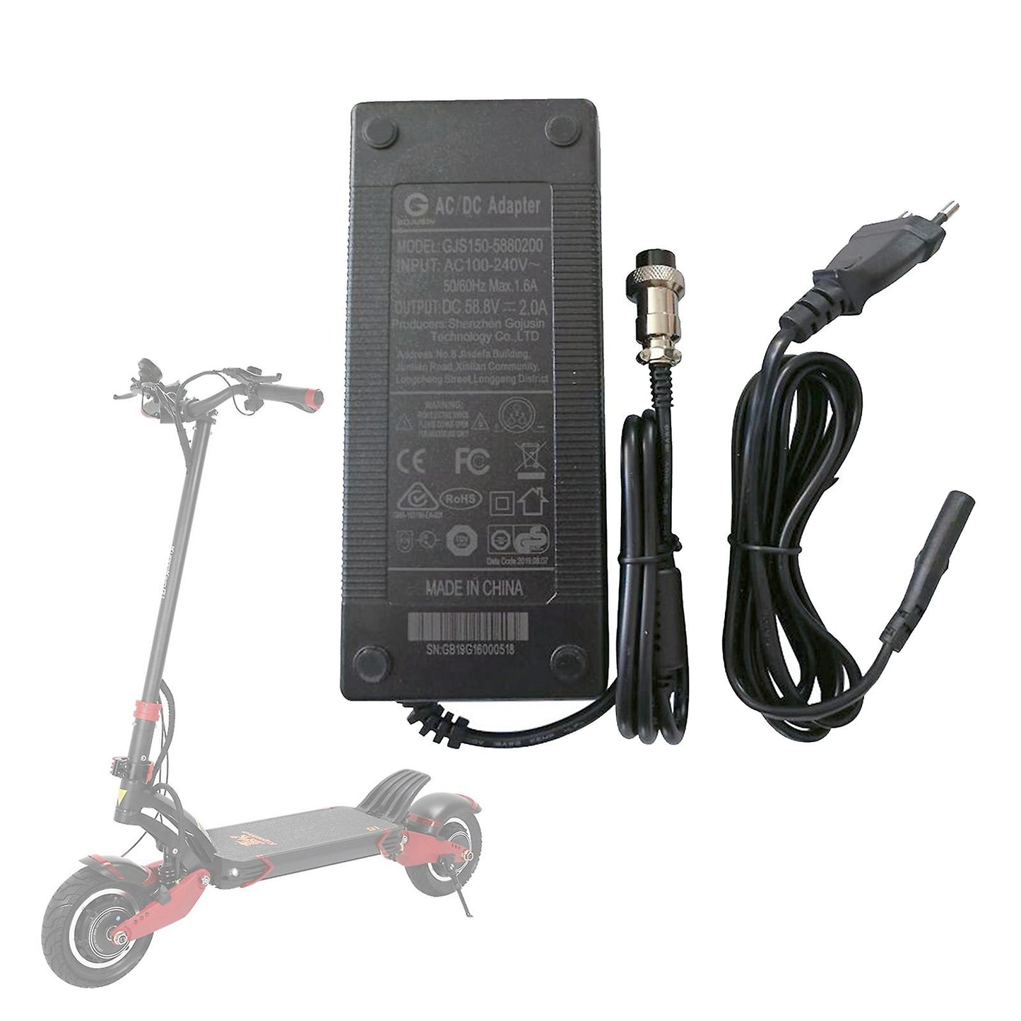Adapter Power Charger 52v For Electric Scooter Kugoo G1 And Zero 10x