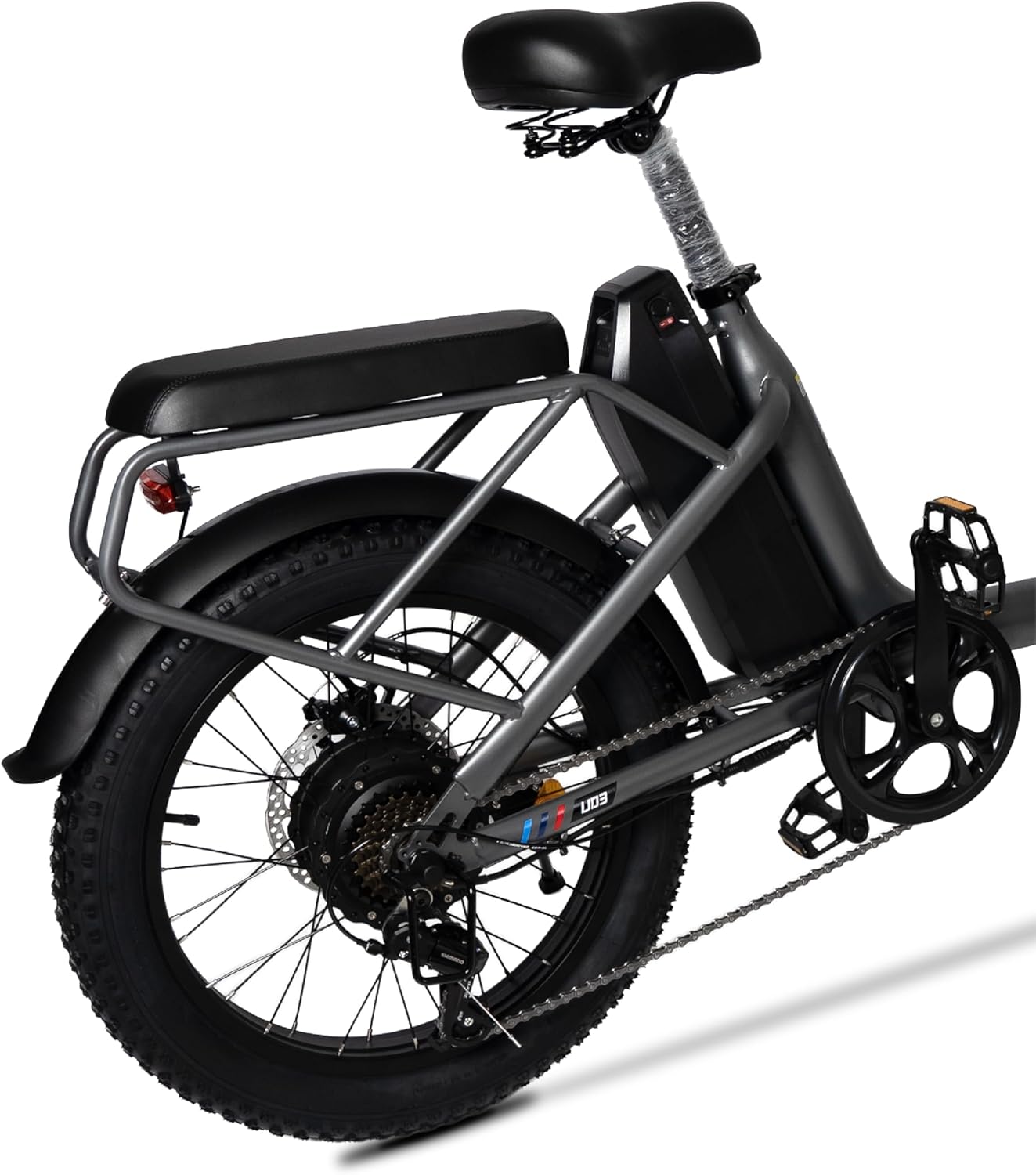 Lucky Liang U03 Electric Bike 500W Motor (750W Max), 48V 13Ah Battery, 45Km/h Speed, 45Km Range, 20”3.0 Tires, Disc Brakes, Carbon Steel Frame – Powerful Long Range E-Bike for Adults