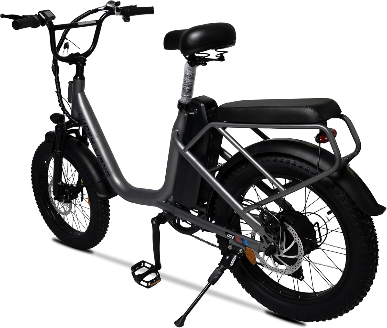 Lucky Liang U03 Electric Bike 500W Motor (750W Max), 48V 13Ah Battery, 45Km/h Speed, 45Km Range, 20”3.0 Tires, Disc Brakes, Carbon Steel Frame – Powerful Long Range E-Bike for Adults