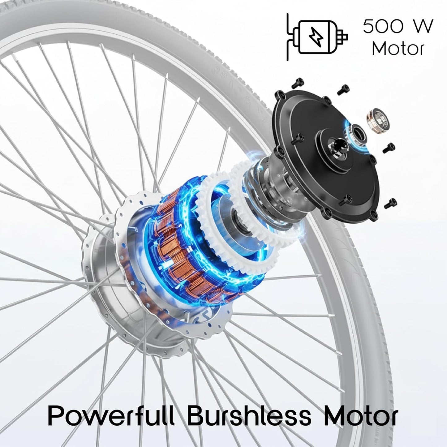 Lucky Liang U03 Electric Bike 500W Motor (750W Max), 48V 13Ah Battery, 45Km/h Speed, 45Km Range, 20”3.0 Tires, Disc Brakes, Carbon Steel Frame – Powerful Long Range E-Bike for Adults