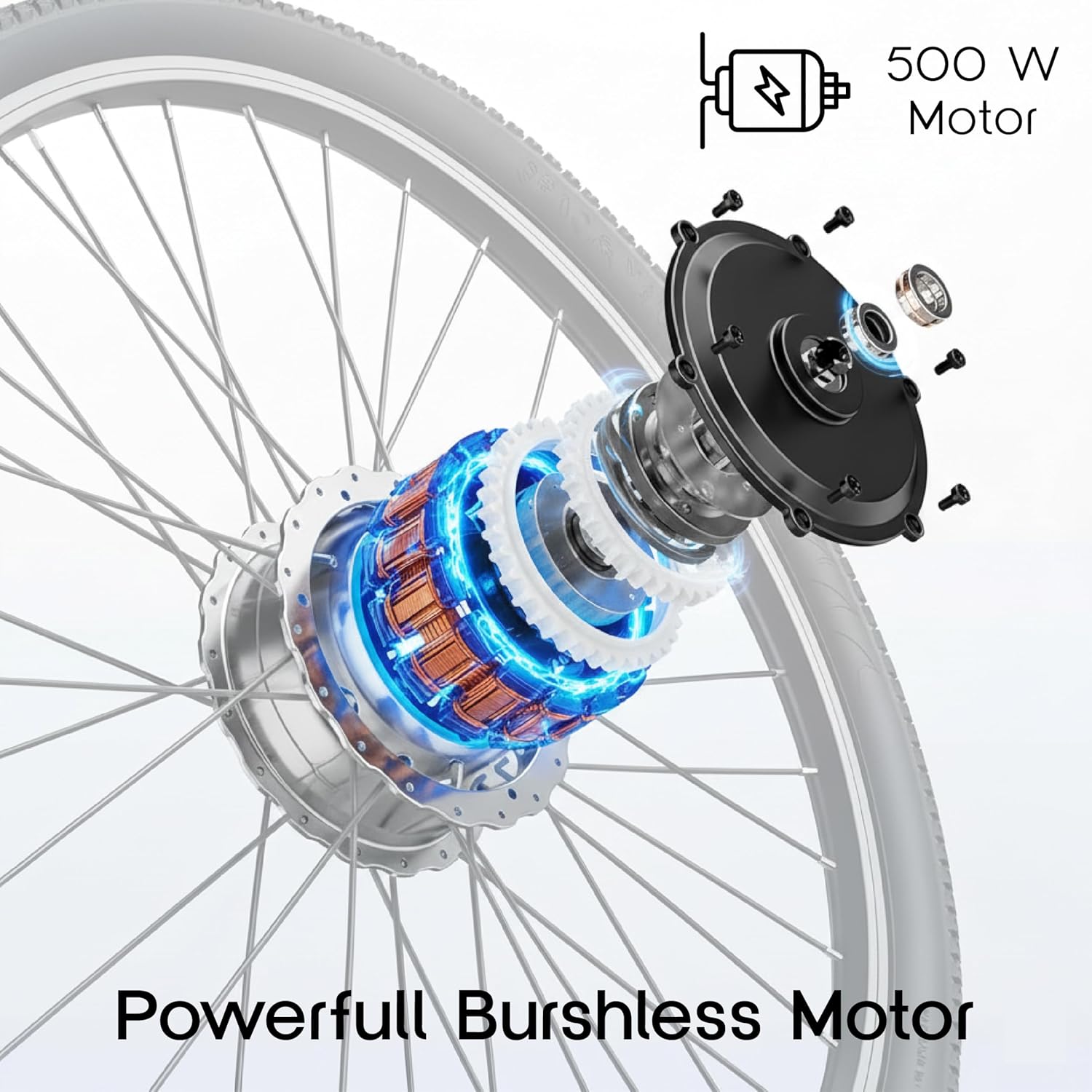 Lucky Liang U03 Electric Bike 500W Motor (750W Max), 48V 13Ah Battery, 45Km/h Speed, 45Km Range, 20”3.0 Tires, Disc Brakes, Carbon Steel Frame – Powerful Long Range E-Bike for Adults