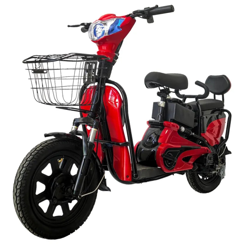 M2 Scooter With Grocery Basket With Strong Battery Red