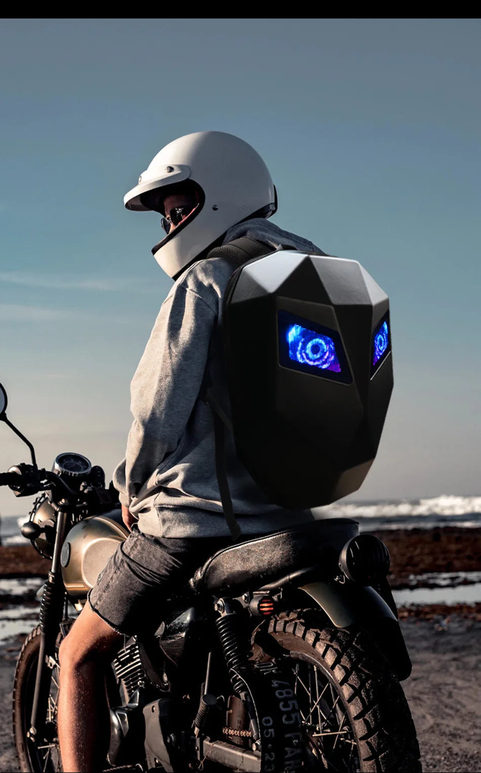 LED Knight Backpack Waterproof Hard Shell Travel Bag