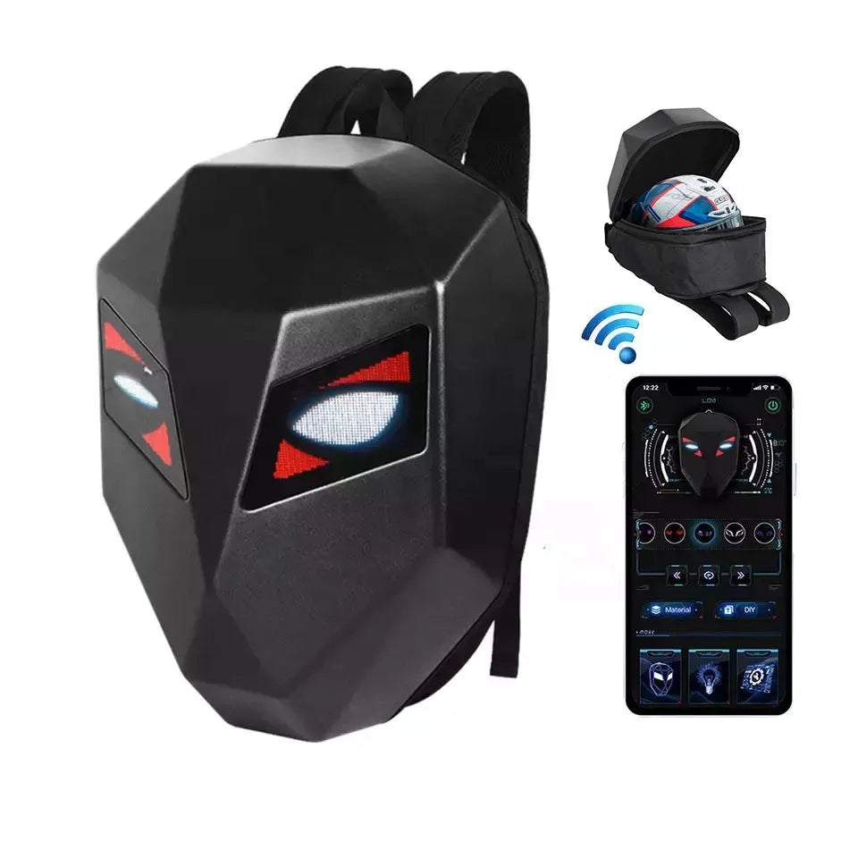 LED Knight Backpack Waterproof Hard Shell Travel Bag