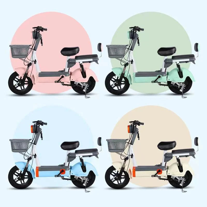 Motorcycle Adult Scooter with Seats Aluminum Frame 24V Li-ion Rear Ebike Pack Electric Bicycle